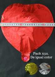 Globo corazon 25cm (x5u. de igual color) 1007