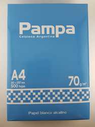Papel A4 blanco 70g/m² "Pampa"