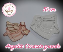 Molde Angelito corazon grande 10 cm