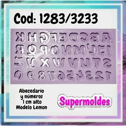 Abecedario y numeros 1cm Mod Lemon cod 3233/1283 Supermoldes