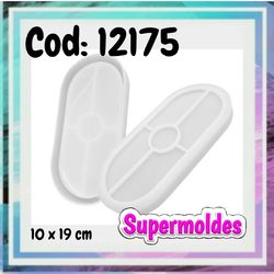 Molde de bandeja oval 10x19cm cod 12175 Supermoldes