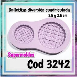 Molde de galletita diversion 2u 2.5 y 3.5cm cod 3242 Supermoldes