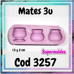 Molde de mini mates 3u 1.5y2cm cod 3257 Supermoldes