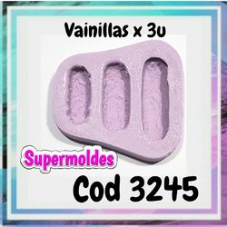 Molde de mini vainillas x 3u 1 1.5 y 2 cm cod 3245 Supermoldes