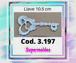 Molde llave corazon 10.5 cm cod 3.197 Supermoldes