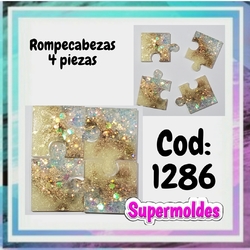 Molde para resina rompecabezas cuadrado cod 1286 Supermoldes