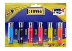 CLIPPER Encendedor MAXI Recargable (Blister contiene 6 Unidades)