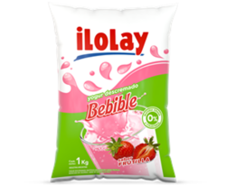 ILOLAY Yogur Bebible Descremado FRUTILLA x 900 ml (Bandeja Contiene 12 Unidades)