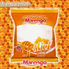 MARENGO Caramelo TRANSPARENTE MIEL x 454 g (Caja Contiene 12 Unidades)