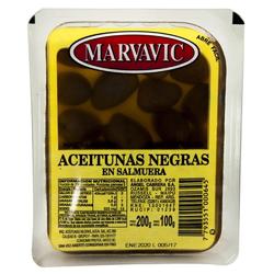 MARVAVIC Aceitunas Negras x 200 g (Caja Contiene 15 Pack)