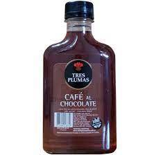 TRES PLUMAS Licor CAFE AL CHOCOLATE Petaca x 200 ml (Pack Contiene 12 Unidades)
