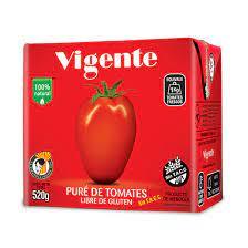 VIGENTE Pure de Tomate x 520 g (Pack Contiene 12 Unidades)