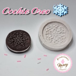 Cookie Oreo diseño copo de nieve